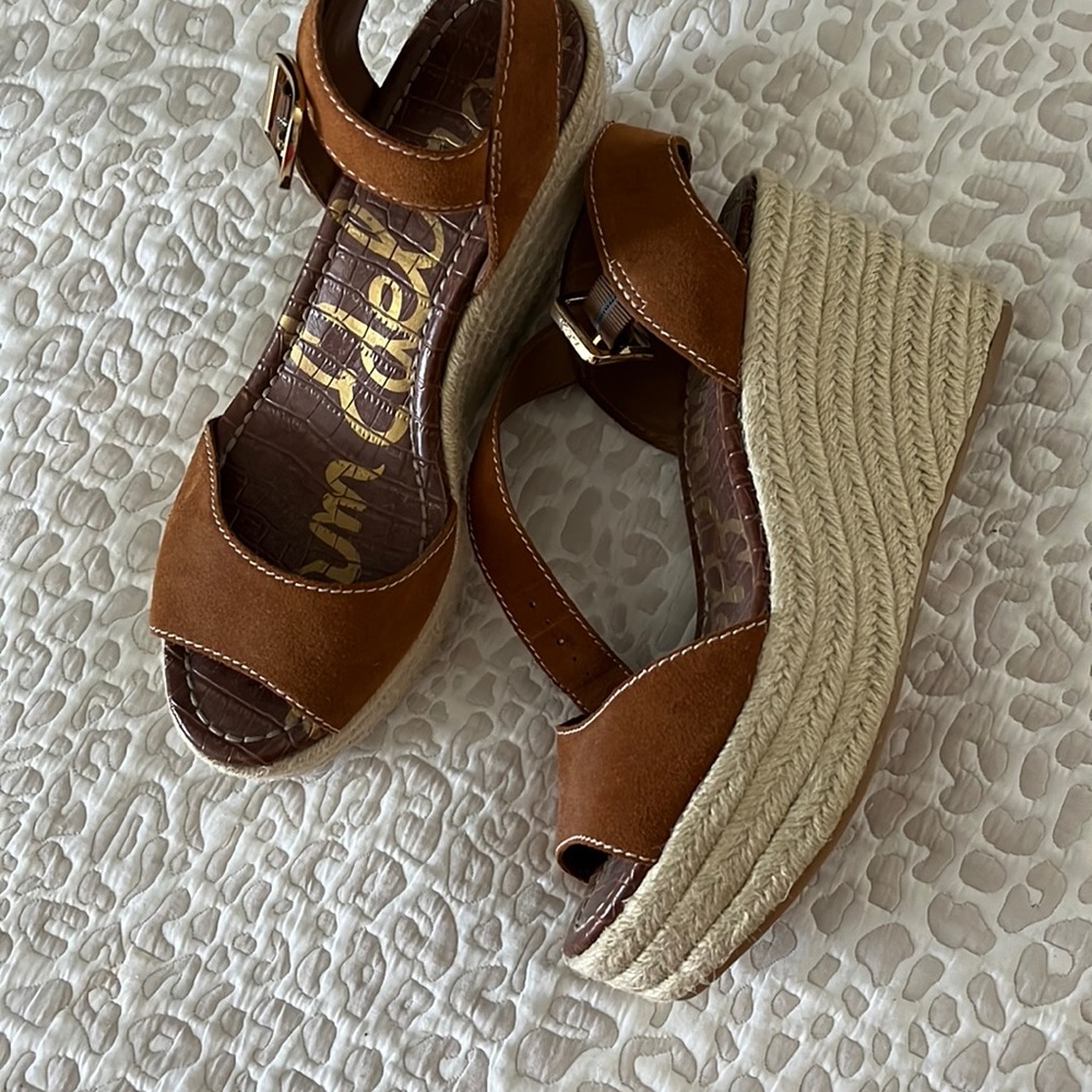 Sam Edelman Wedges- camel colored suede